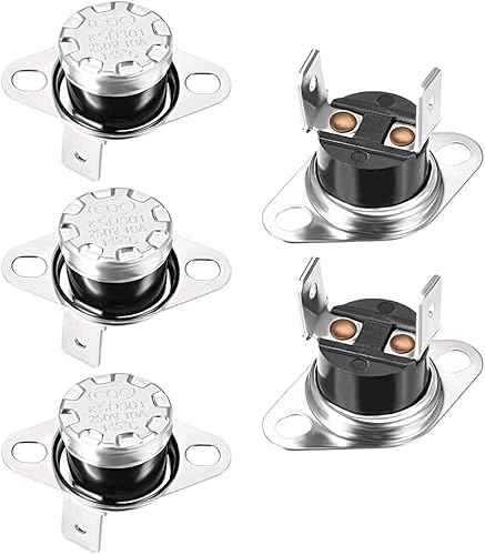 Miniatura 47 de uxcell KSD301 Termostato 284.0 °F/284°F 10A N.C Ajustar interruptor de temperatura de disco rápido para microondas, horno, cafetera 2 piezas