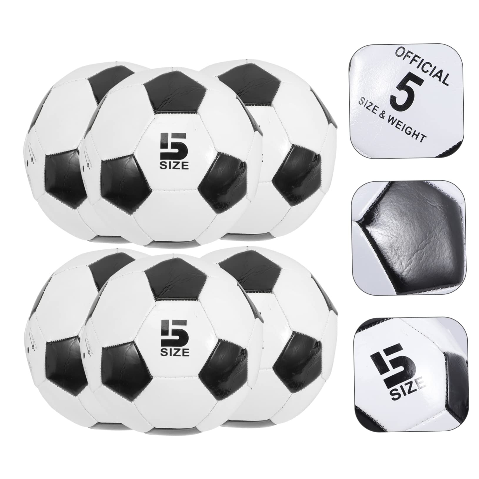 UPKOCH 6 Balones de Fútbol PVC para Niños, Resistentes y Cosidos a Mano, Ideales para Entrenamiento y Práctica al Aire Libre, Paquete de 6 Unidades