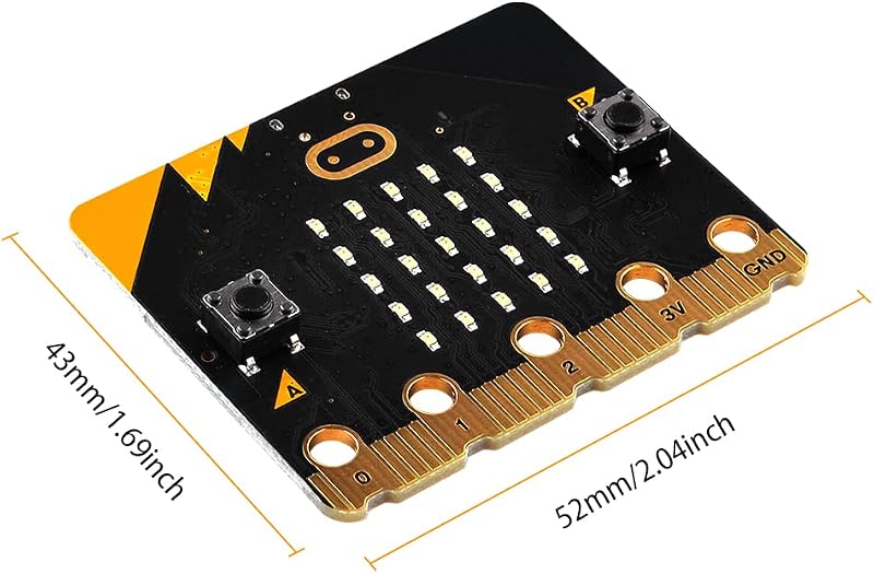 GeeekPi BBC Micro:bit V2.2 Programozható Fejlesztői Panel - Kódoláshoz és Oktatáshoz, Beépített Szenzorokkal, USB Kábellel és Elemtartóval