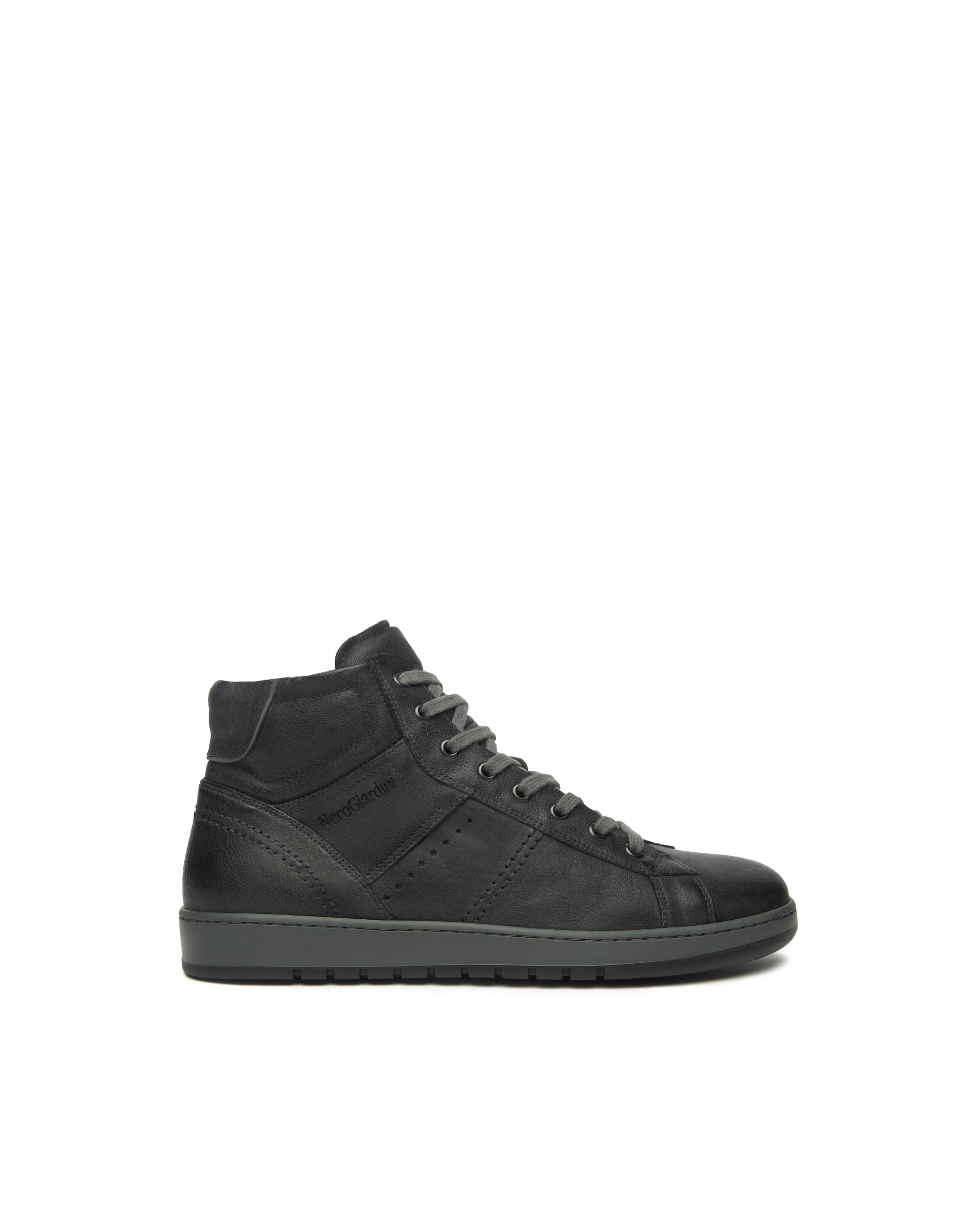 Nero Giardini I500940U Sneakers Alta Uomo in Pelle - Nero 40 EU
