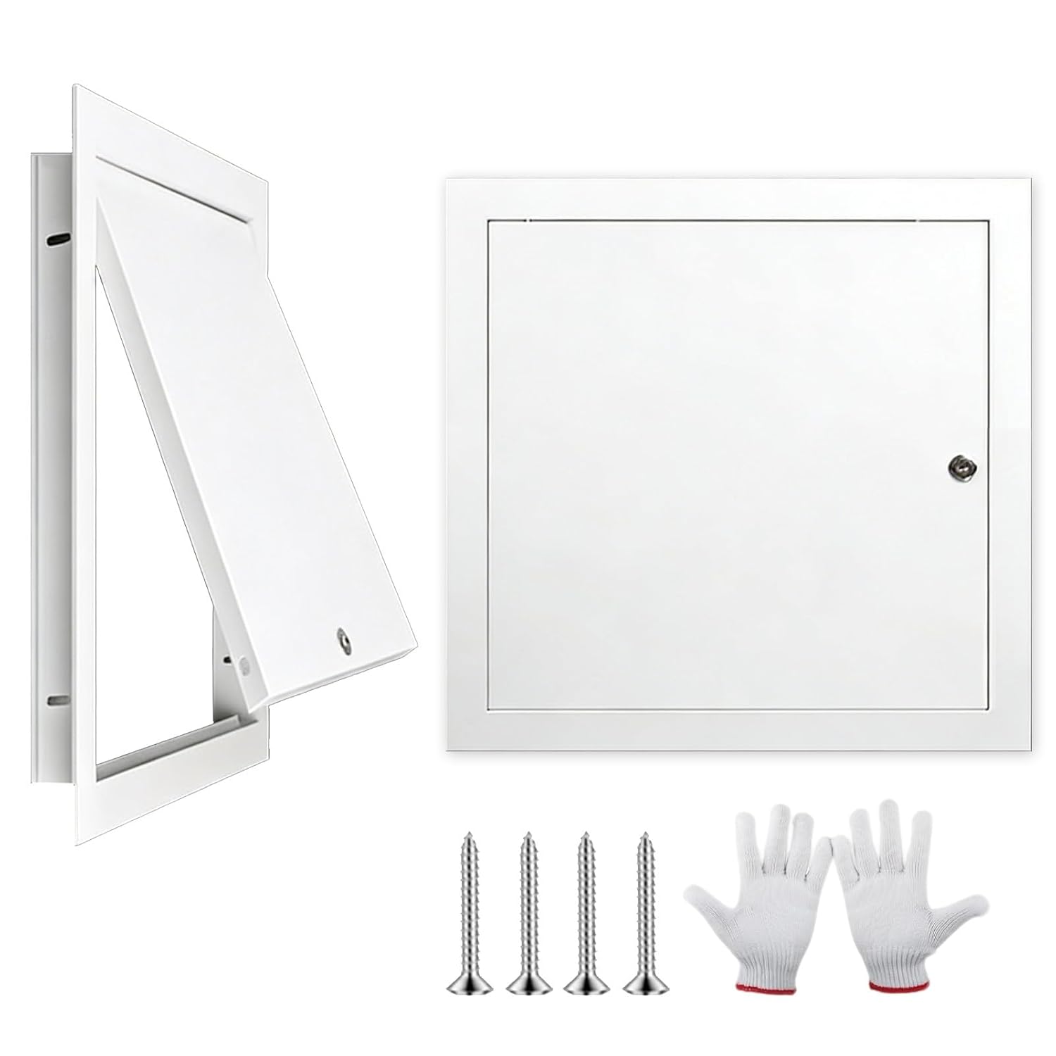 Lockable Metal Access Panel Wall Ceiling Access Door for Drywall with Keyed Cam Lock Service Door Attic Plumbing Inspection Hatch Paintable Wall Hole Cover Plate(10x19in/25.4x48.3cm)