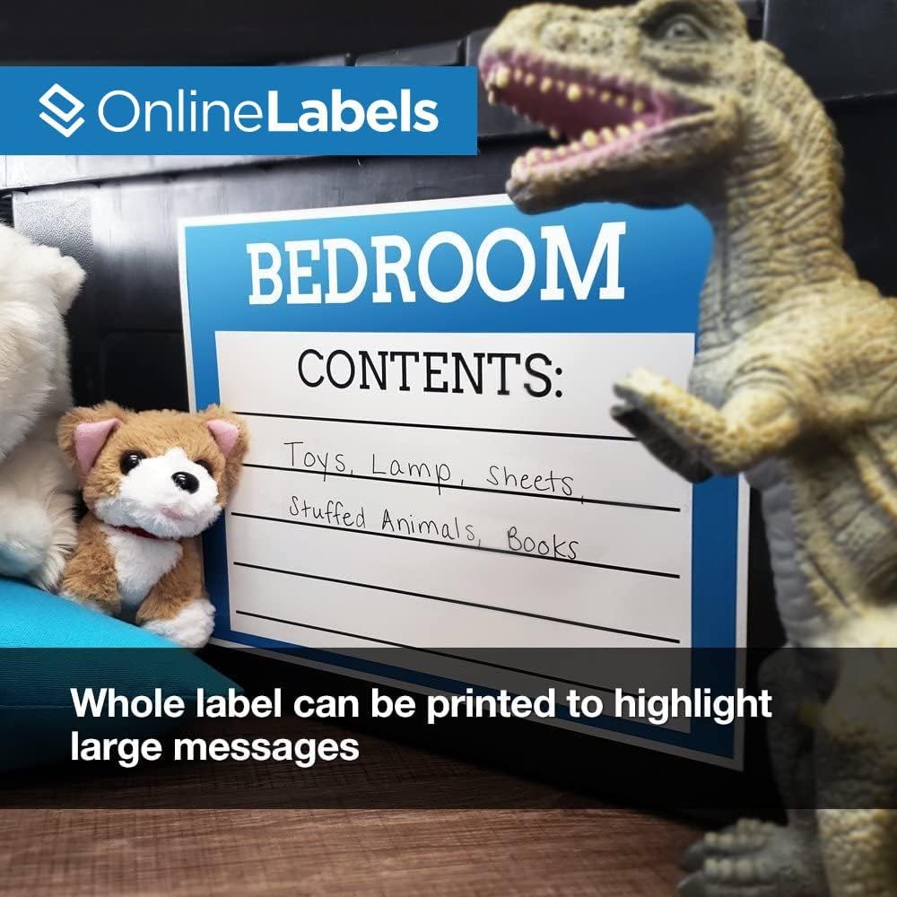 8.5 x 11 White Gloss Full Sheet Labels (Inkjet Printers Only) - 100 Sheets - Vertical Back Slit for Easy Peeling - OnlineLabels - Image 3