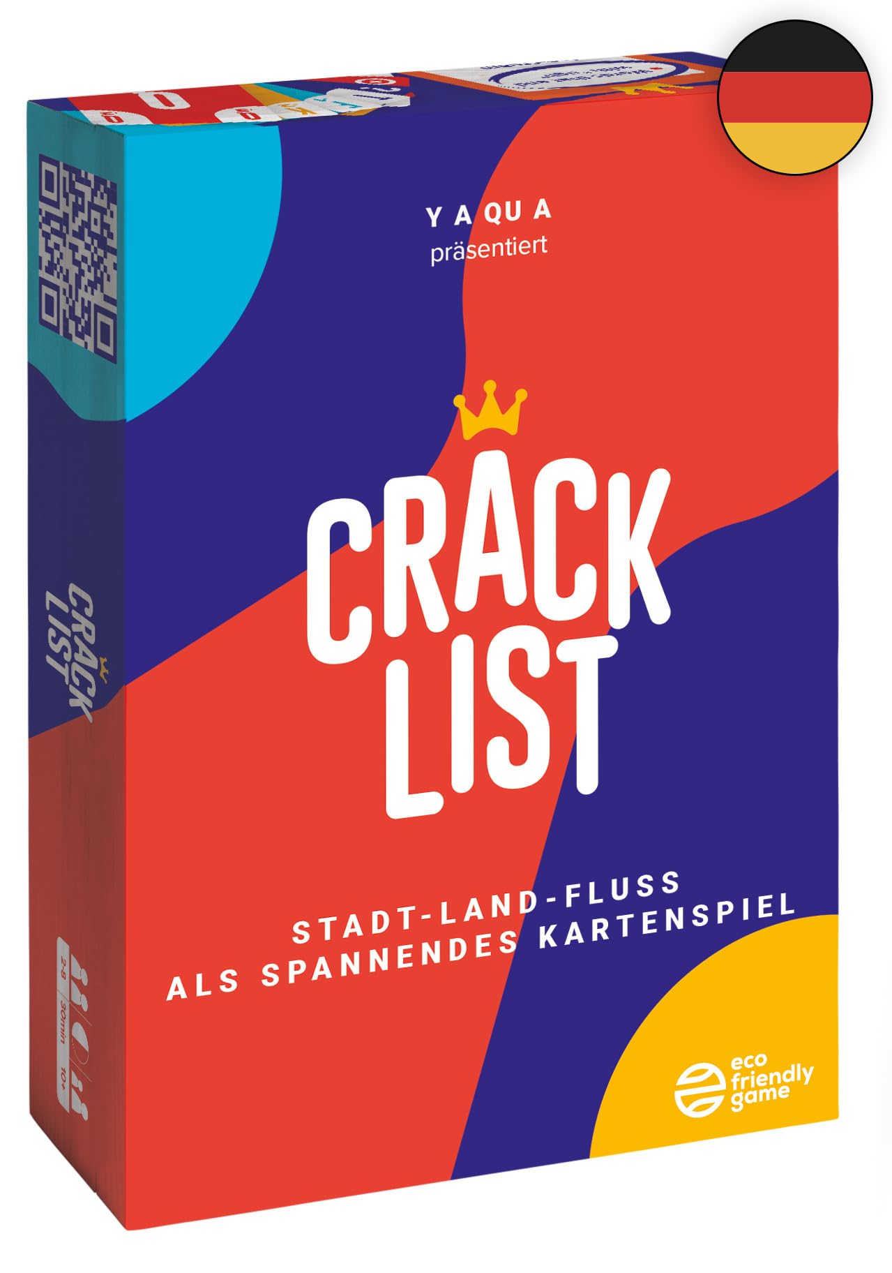 CRACK LIST – Stadt Land Fluss Kartenspiel | Modernes Wortspiel mit taktischen Aktionskarten | Familienspiel & Partyspiel für 2–8 Spieler | Ab 10 Jahren | 30 Minuten | Deutsch