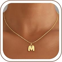 Mothers Day Gifts- Bubble Letter Necklace, 18K Gold/Silver Plated Initial Necklace Teen Girls Gift Trendy Stuff Dainty Letter Necklaces Mothers Day Gifts for Mom Wife Daughter Sister Friends