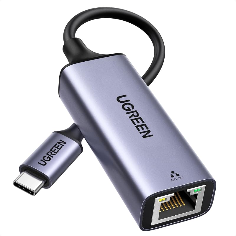USB C to Ethernet Adapter, Plug and Play 1Gbps Aluminum Adapter | (Thunderbolt 4/3 Compatible) to RJ45 Network Dongle, Compatible for MacBook Pro/Air, iPhone 17 Pro/Max, iPad, XPS