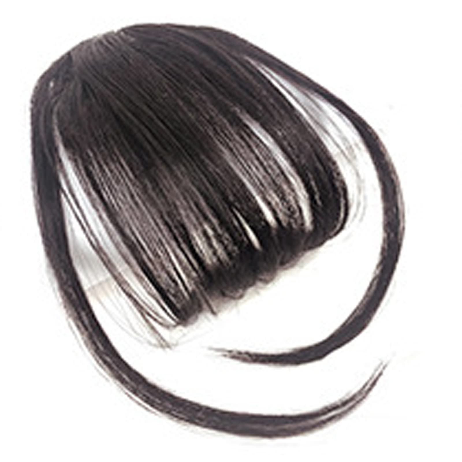 WILLBOND Bangs Halloween Hair Clip in Bangs 100％ human hair Curved Wispy Bangs with Temples Hairpieces for Women Clip on Air Bangs Hair Extension for Daily Wear(Dark Brown)