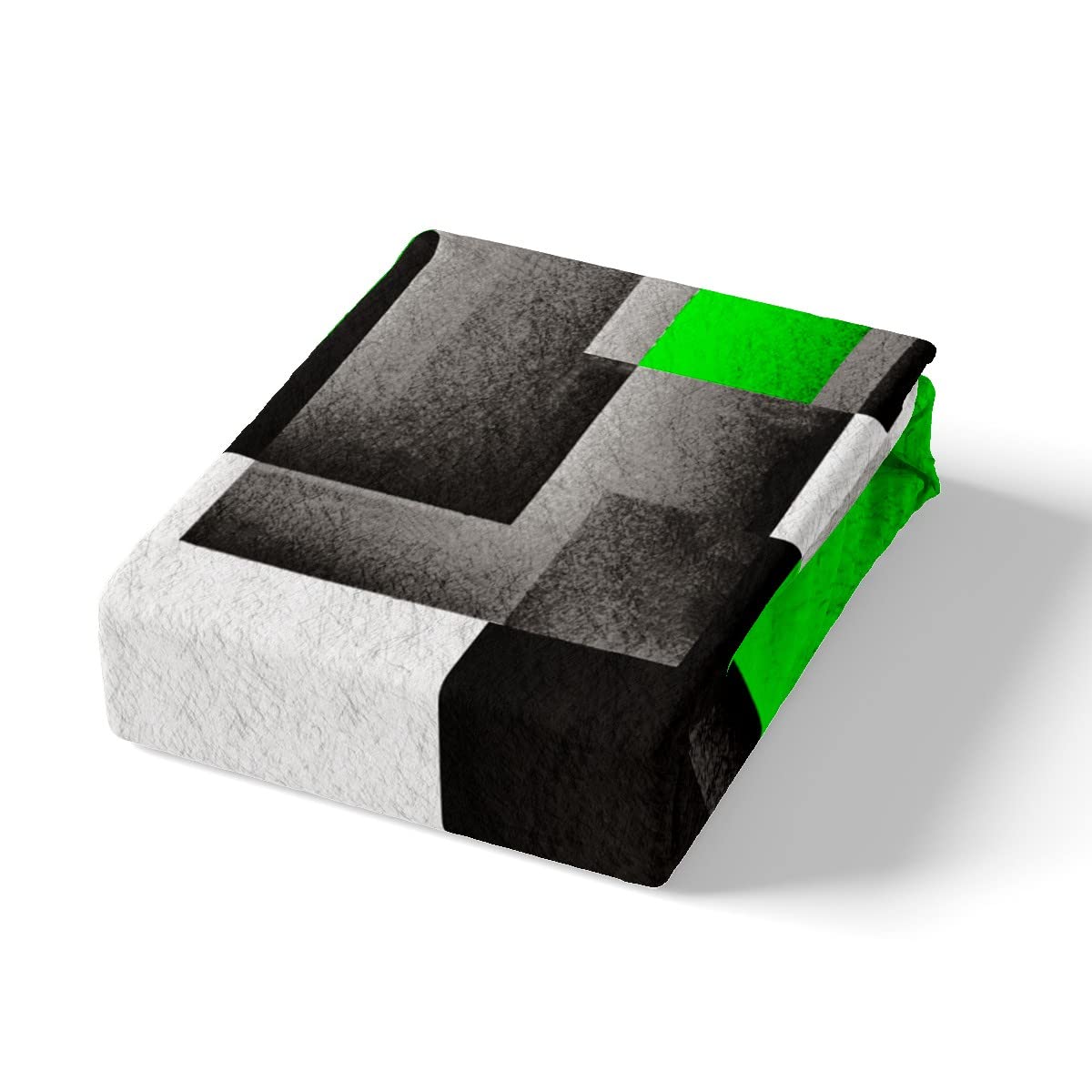Juego de sábanas geométricas para niños, sábanas geométricas verdes, grises y negras con bolsillo profundo para niños, juego de sábanas modernas de arte abstracto, transpirable, decoración de cuadros
