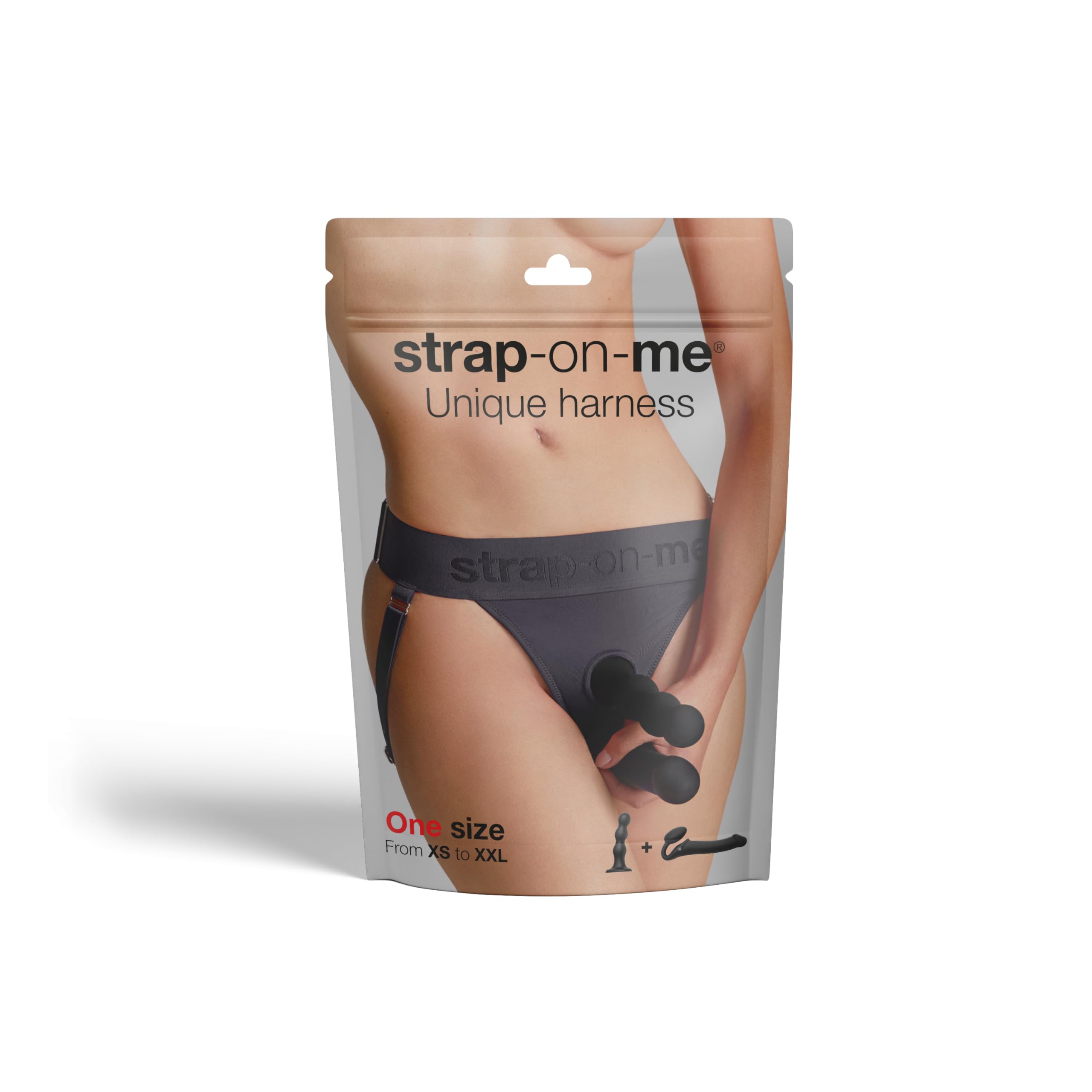 Strap-on-me Imbracatura Lingerie Unica: Cintura con Dildo per Donna – Effetto Seconda Pelle, Doppio Anello per Avventure Selvagge & Doppio Piacere – Compatibile con Dildo & Strap-On