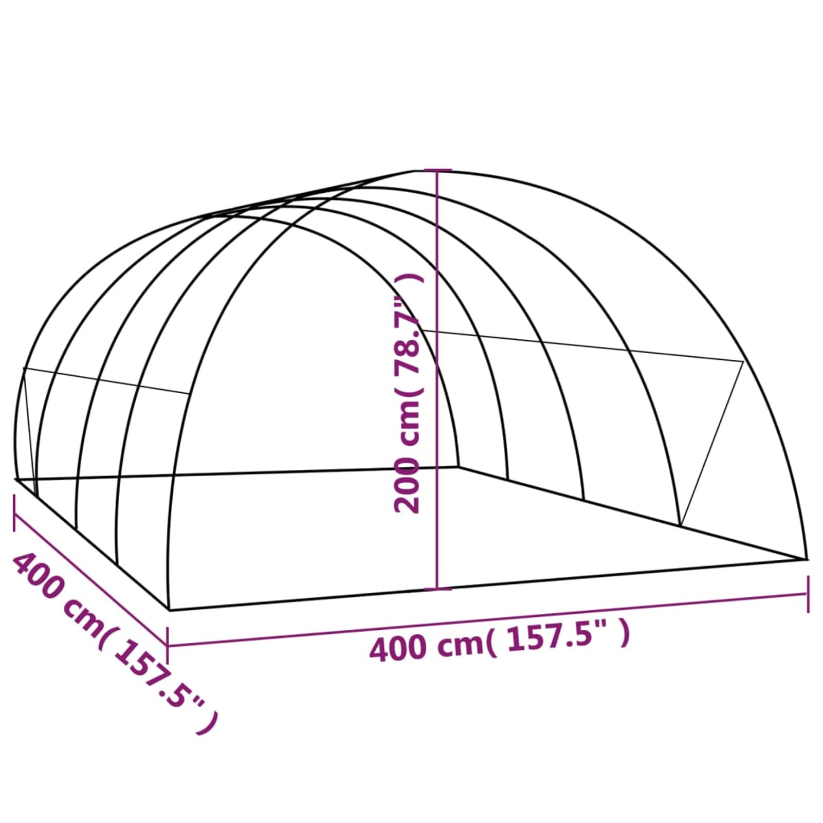 Gecheer Serra Verde,Serre,Serra da Giardino per Piante,Serra per Orto,Piante, Verdura,Serra da Balcone,Serra da Giardino a Tunnel,Serre Tunnel in PE,Serra a Casetta,16 m² 4x4x2 m