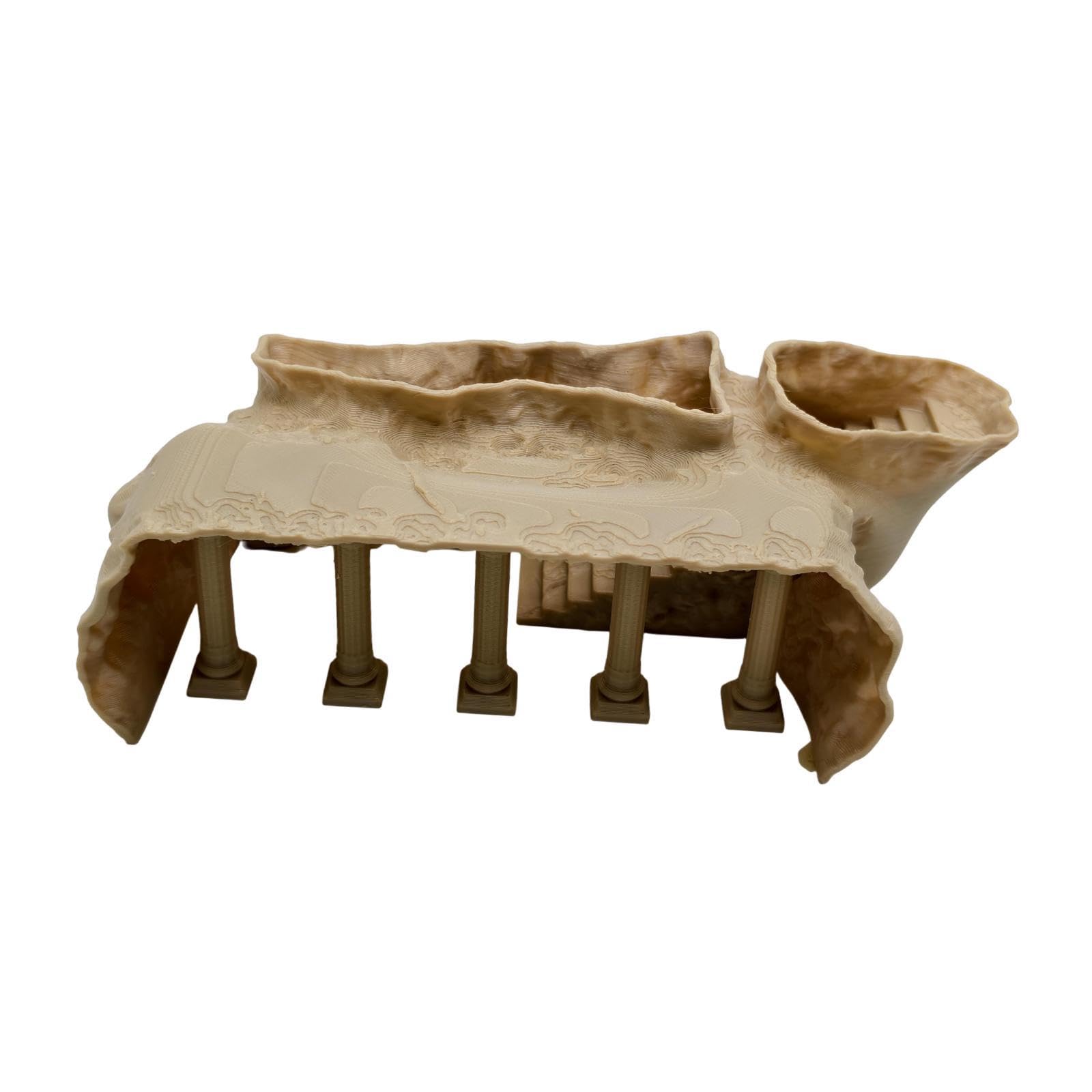 Fenteer Cueva subterránea con columnas para, Accesorios para peceras, Adorno Creativo y Resistente para escondite de Peces, L Yellow