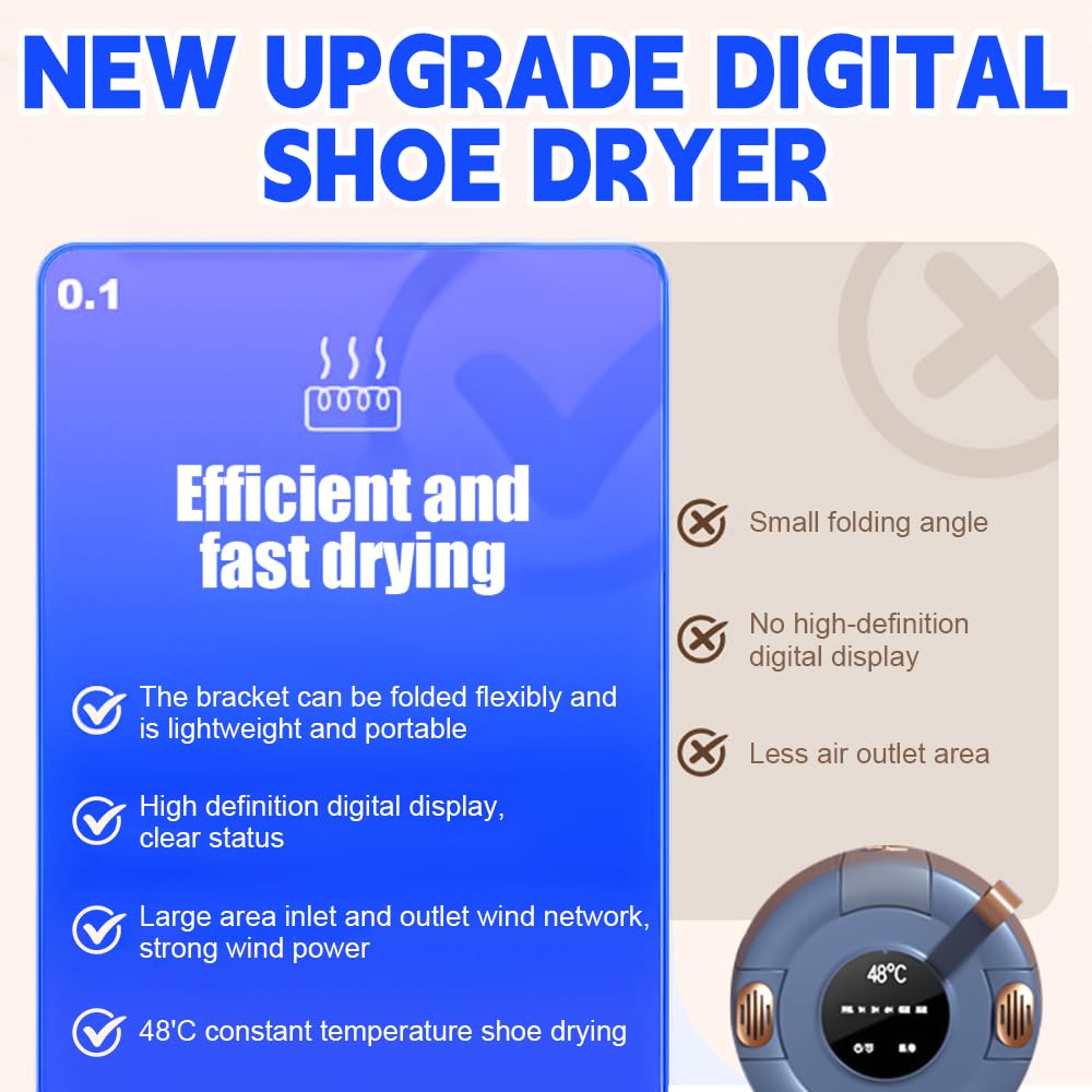 Sèche-chaussures électrique avec minuterie intelligente, séchage de chaussures de football portable avec 4 supports, chaleur de 48 degrés pour un séchage rapide, chauffe-bottes pour les