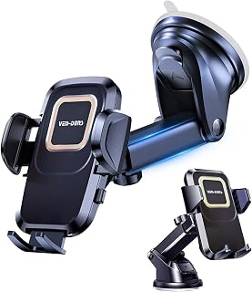 GAPlus Car Phone Holder, Adjustable Car Phone Mount Cradle 360°Rotation-Car Phone Holder with One Button Release and Strong Sticky Gel Pad for Cell Phones from 4.7 to 16.5 cm