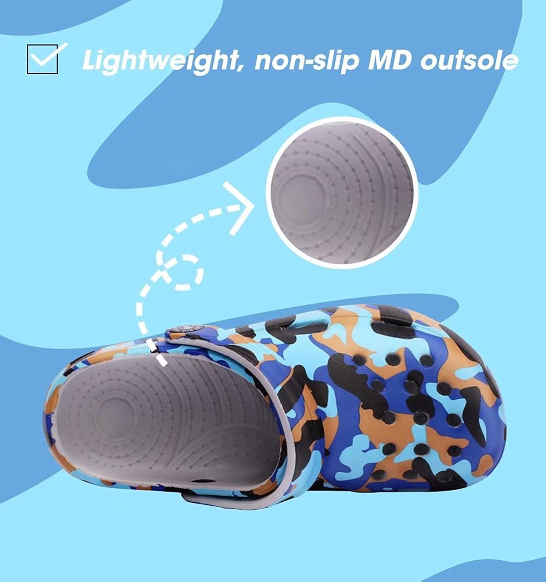  | BIG WASP Kids Boys&Girls Camouflage Clogs Children's Beach Shoes（Little kid/Big kid） | Clogs & Mules