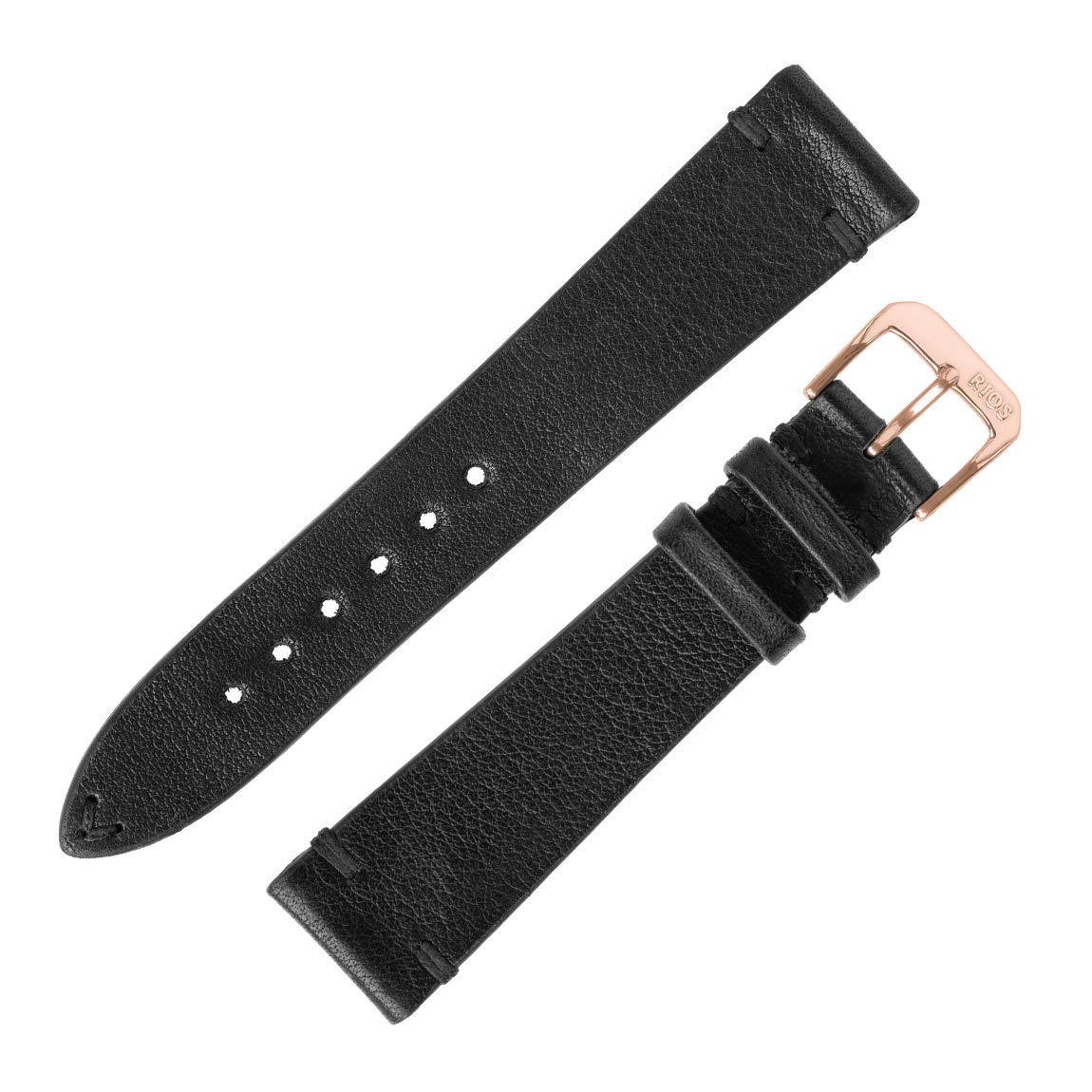 MITTENWALD Retro Organic Leather Watch Strap in Black