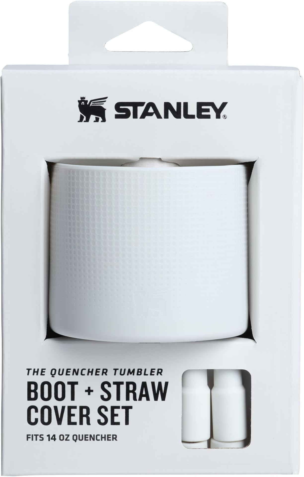 Stanley Quencher Boot and Straw Cover Cap | Anti-Slip Silicone Protector for 14 oz Tumbler with Handle | Accessory Set for Stainless Steel Drinking Cup | BPA-Free | Pale Stone