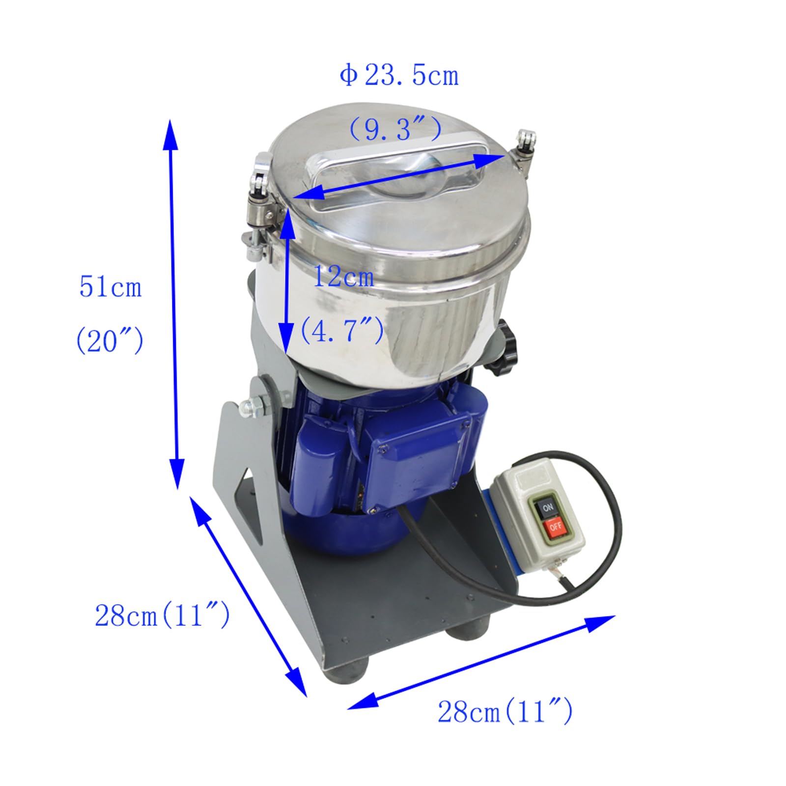 WYDDDARY Ore Glass Crusher Multifunctional Stone Grinder Mill Machine 10-100 Mesh Discharge Grain Size Mining Pulverizer for Gravel Coal Glass 220V