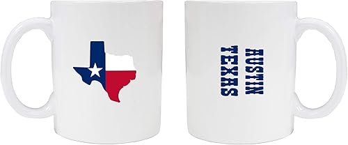 R and R Imports Austin Texas Souvenir - Taza de cerámica blanca (2 unidades), color blanco