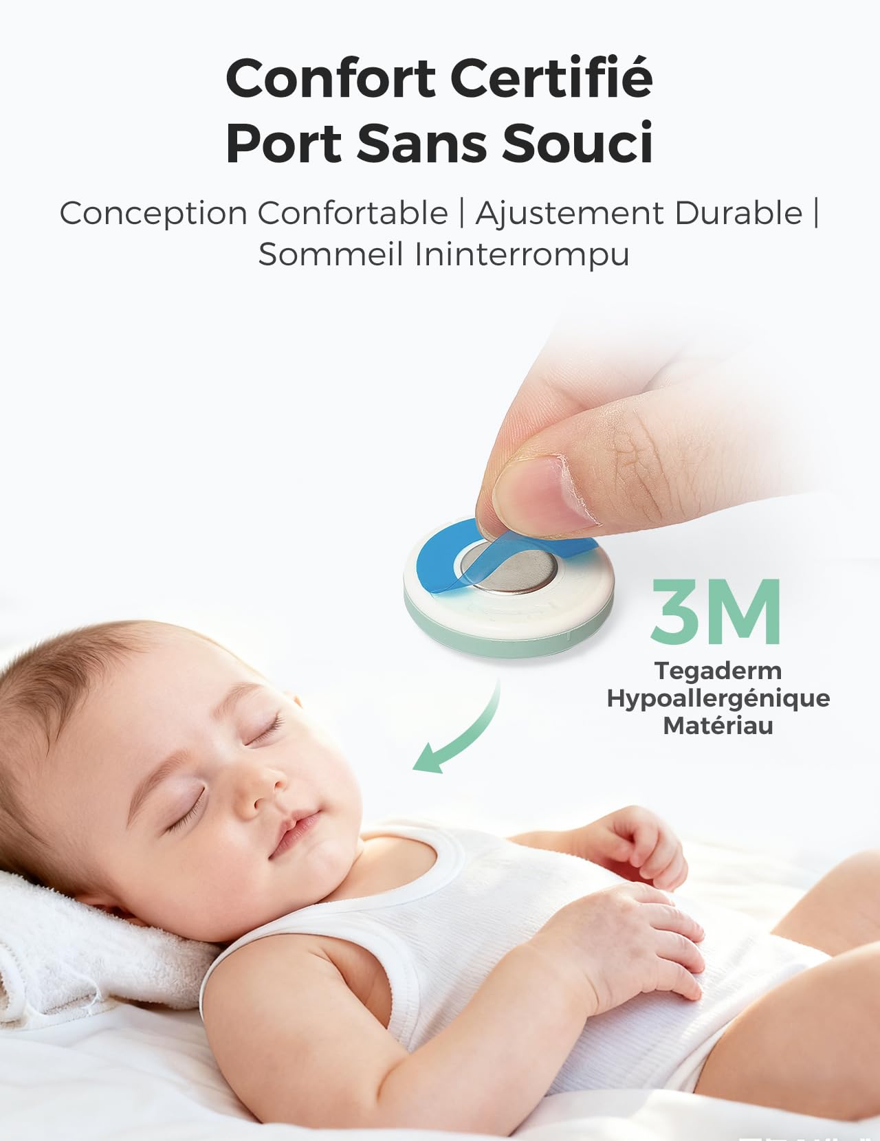 Thermomètre Numérique Portable Momcozy pour Bébé, Qualité Médicale, Lectures Instantanées, Suivi en Temps Réel via Application pour Nourrissons et Enfants, Bluetooth, Vert
