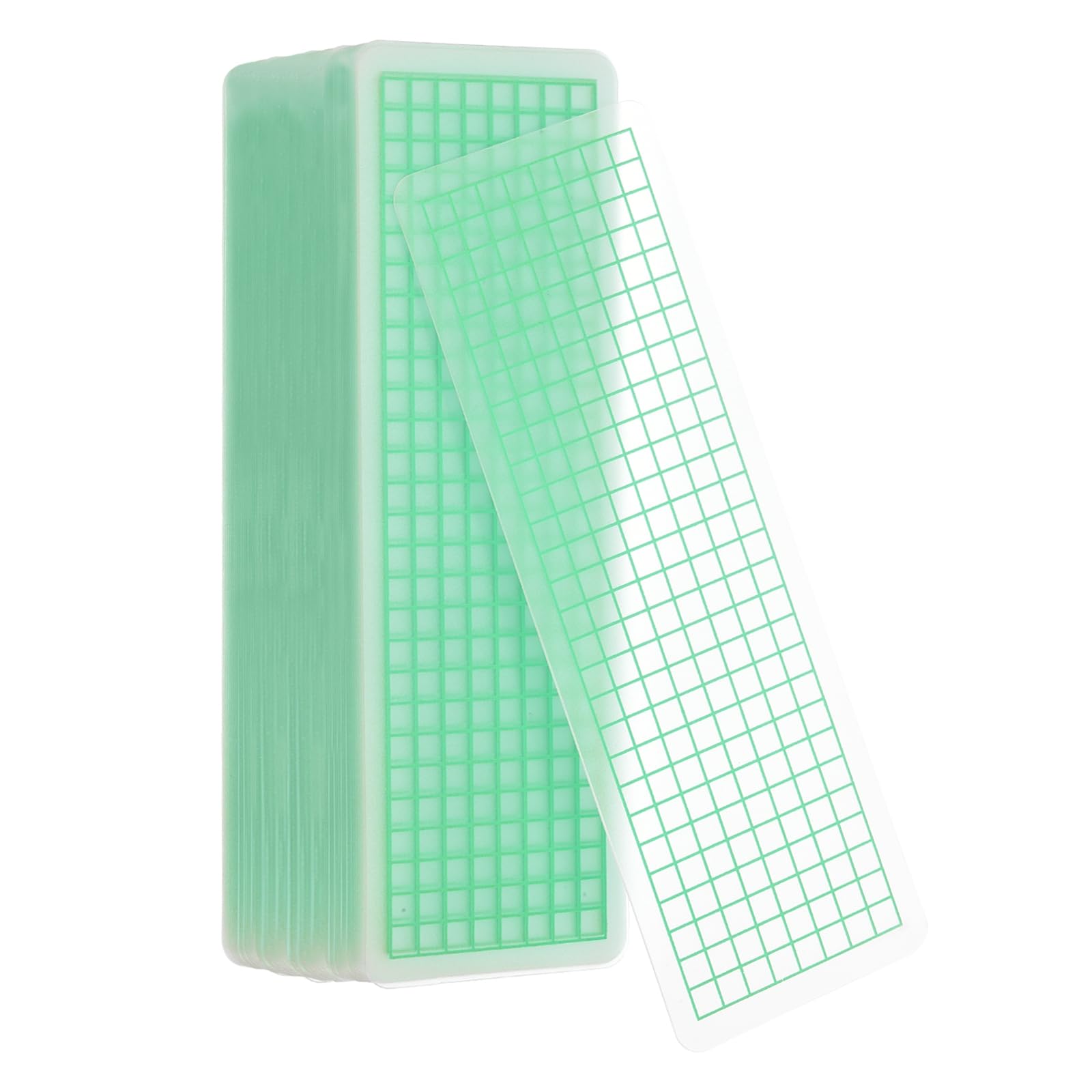 PATIKIL 80Pcs Washi Tape Cards, 5.9 x 2 Inch Washi Tape Boards Storage Organizer PVC Sample Board with Arc Corner for Scrapbooking Journal Home Supplies DIY Crafts, Green