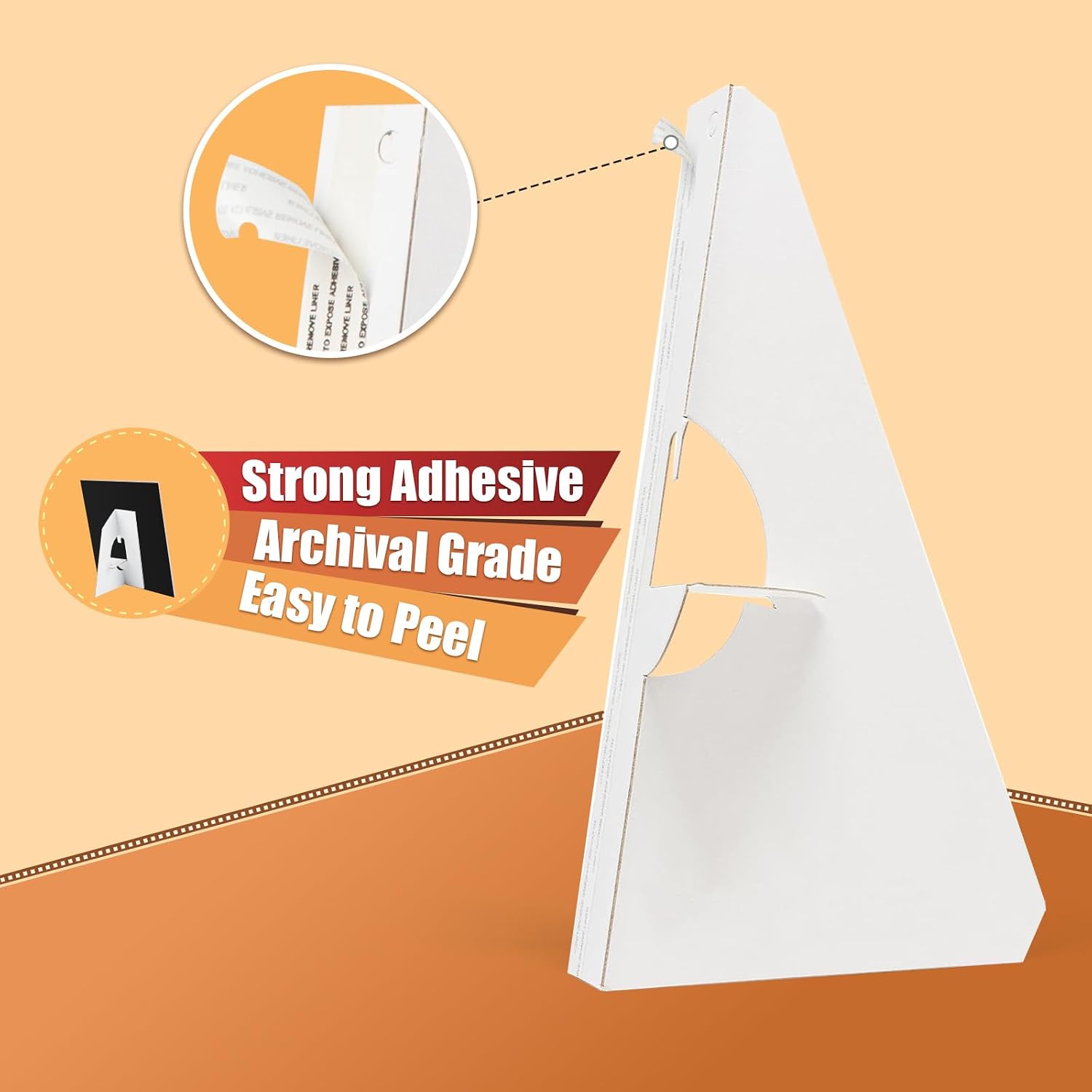Lineco Cardboard Easel Backs, Self Stick Stand, 12 Inch, White, 25 Pack image 4