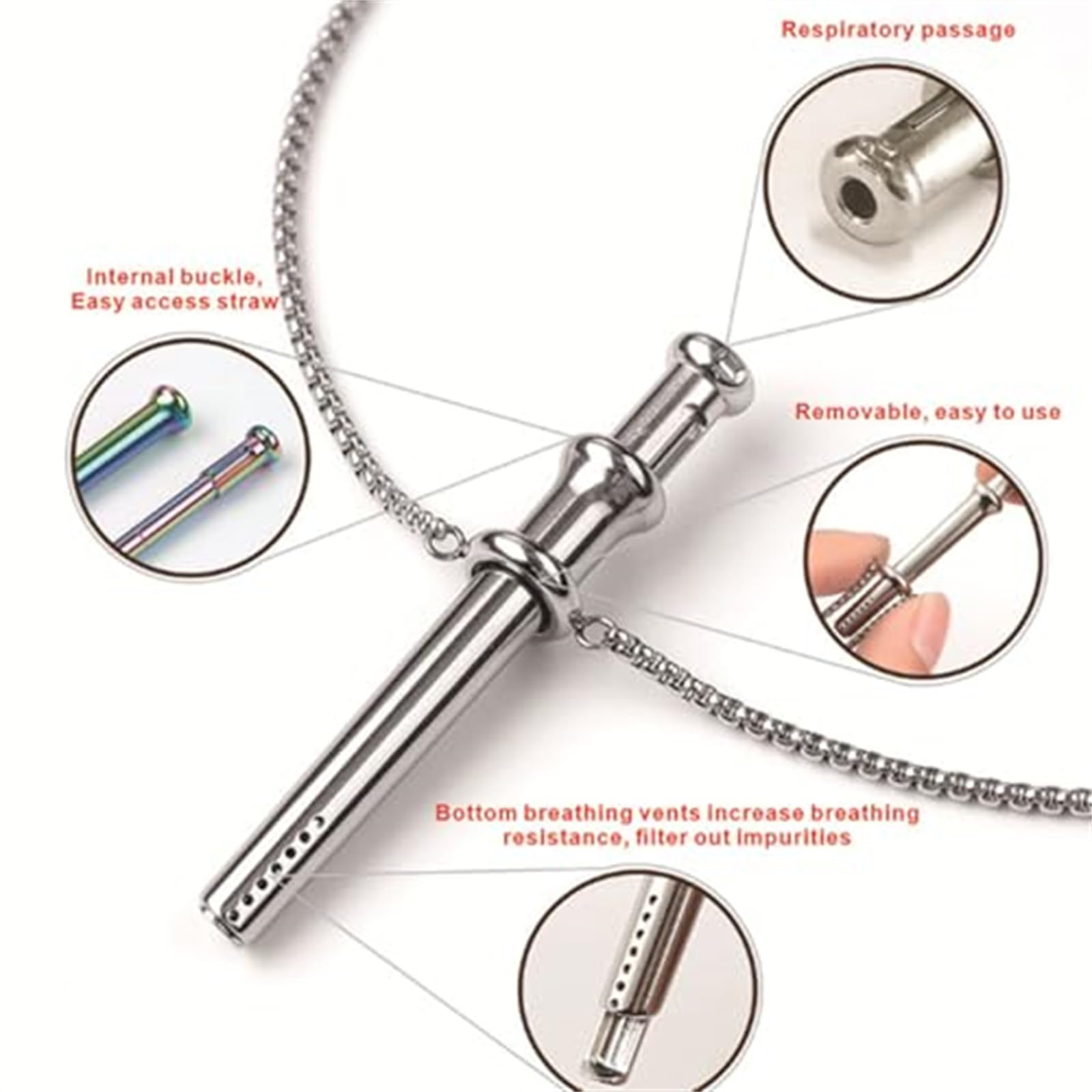 Generico Collana Scoop, Collana con ciondolo mini cucchiaio in metallo staccabile, Scoop per gioielli funzionale indossabile, Utilità portatile e leggera per l'uso quotidiano