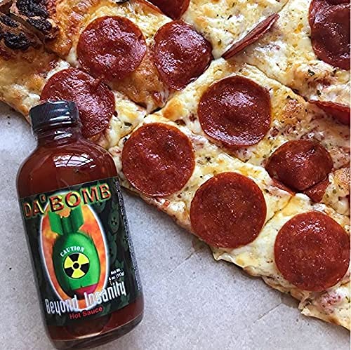 Da Bomb Beyond Insanity Hot Sauce, 4oz Bottle, Made with Habanero and Chipotle Peppers, Original Hot Sauce, Gluten Free, Keto, Sugar Free, Made in USA