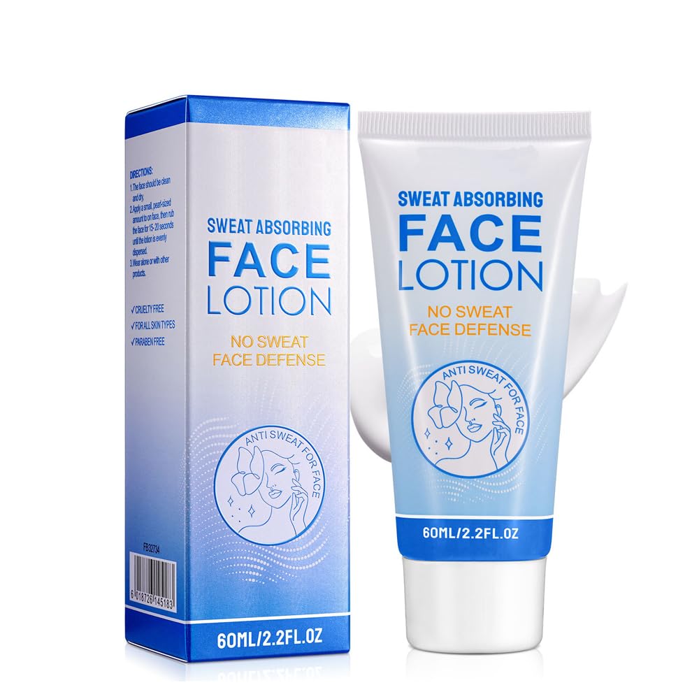 Azonee60ml Sweat Absorbing Face Lotion, Face Discourage Sweat, Antiperspirant and Oil Control Lotion, Block Sweat and Oily Skin Control, Stay-Dry Anti-Sweat Lotion for Face