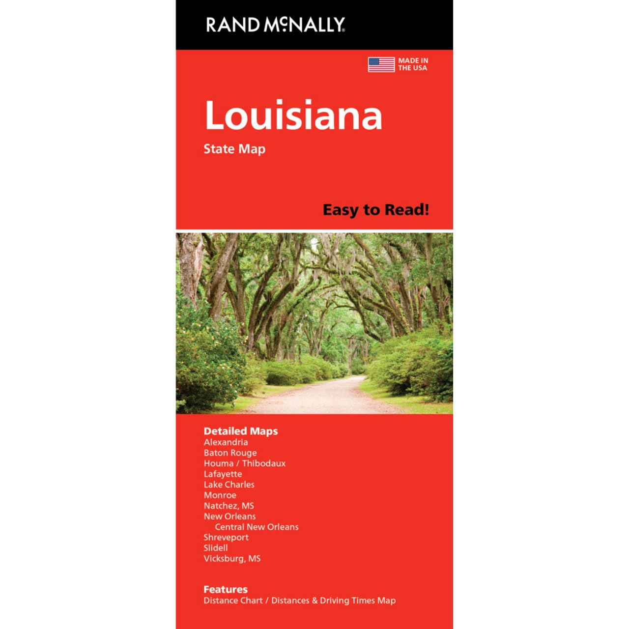 Rand McNally Easy to Read: Louisiana State Map