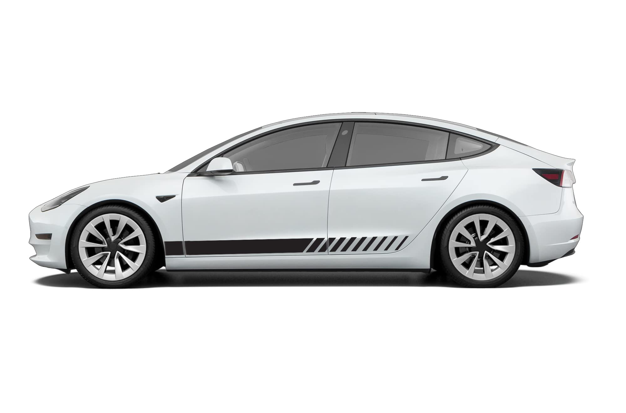 Door Racing Stripe Graphic Stickers Decals Compatible with Tesla Model 3 (Black)