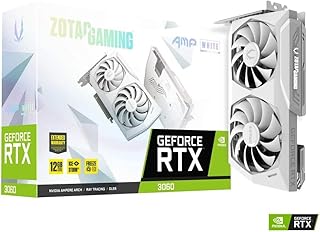 ZOTAC GAMING GeForce RTX™ 3060 AMP White Edition 12GB GDDR6 192-bit 15 Gbps PCIE 4.0 Gaming Graphics Card, IceStorm 2.0 Cooling, Active Fan Control, Freeze Fan Stop ZT-A30600F-10P