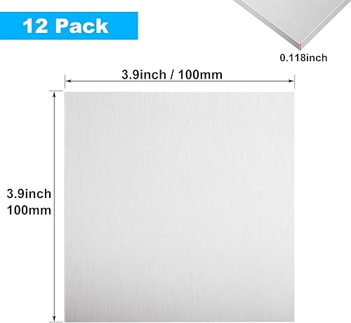 Miniatura 9 de Cupones de soldadura, paquete de 12 unidades 6061 T6 de chapa de aluminio de 2 x 4 x 18 pulgadas, kit de práctica de soldadura de placa de aluminio