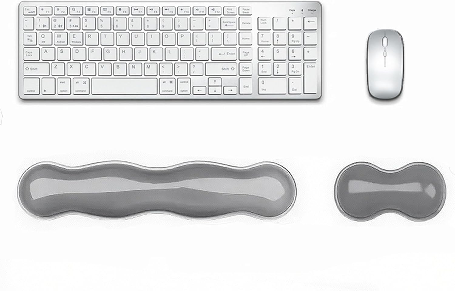 Wrist Rest for Keyboard and Mouse, Ergonomic Gel Keyboard Wrist Rest for Effortless Typing & Pain Relief, Cool Silicone Gel Wrist Support Pad for Gaming, Computers, Laptops, Office