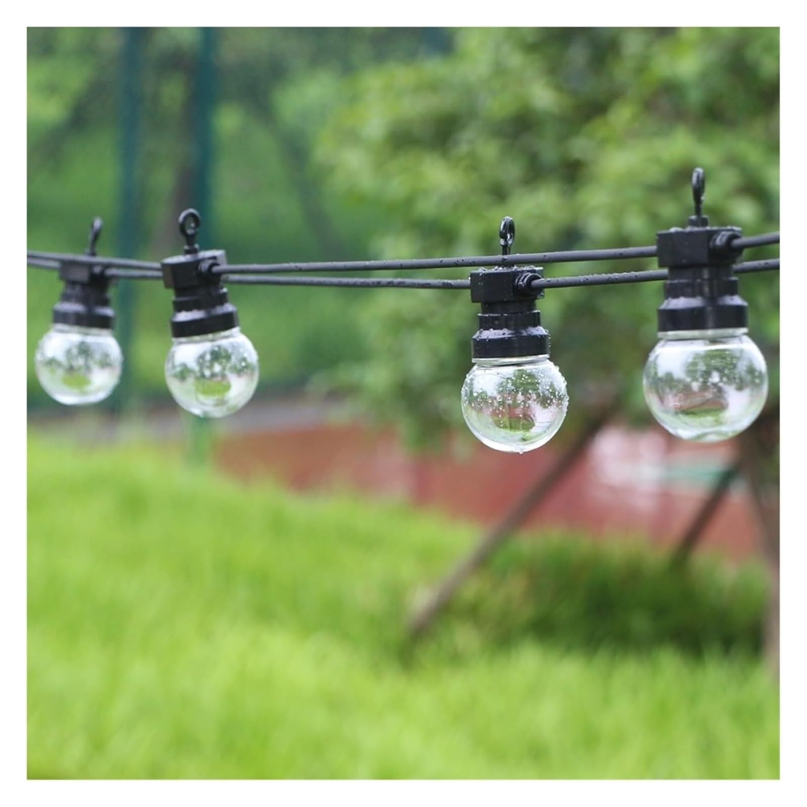 Sternen-Lichterketten, Lichterkette mit Kugeln, mehrfarbig, 8 m/13 m/24 m, Außendekoration(Clea Bulb,UK-13M 20BULBS)