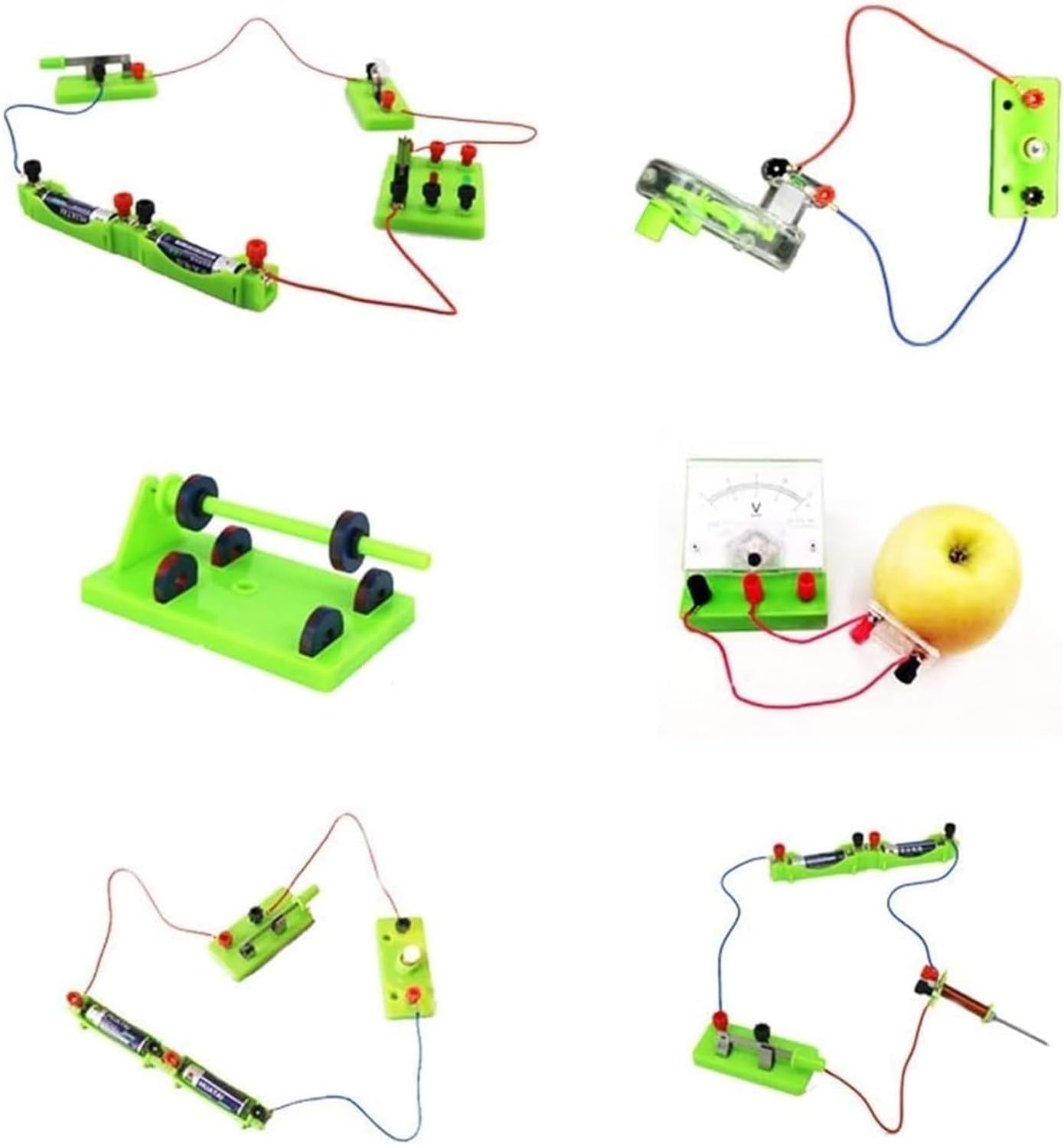 Simple Series Circuit Experiment Kit - Doorbell, Solar Cell & Electromagnet Attraction Tests with Copper Needles & Magnets