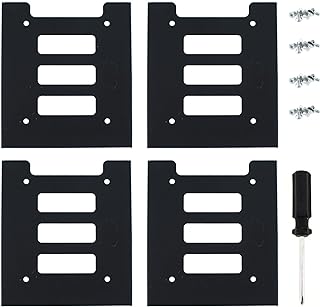 MTQY 4pcs SSD Bracket 2.5 to 3.5 Adapter SSD HDD Hard Disk Drive Bays Holder Metal Mounting Bracket Adapter with Screws for PC