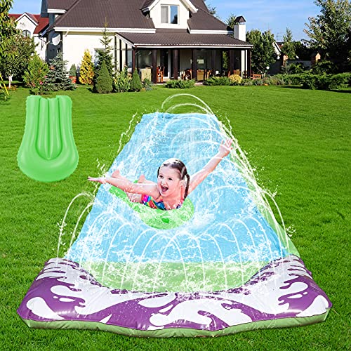 Lawn Water Slide for Kids - 15.75ft Long Slip and Slide, Kids Water Slide with 1 Bodyboard, Slip n Slides for Kids and Adults, Kids Slide, Pool Slide, Summer Toy, Backyard Waterslide with Sprinkler