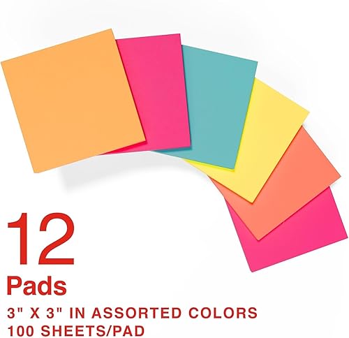 Miniatura 8 de Staples 105809 Stickies - Notas recicladas de 3 x 3 pulgadas, color amarillo, 12 blocs por paquete (S-33Yr12)