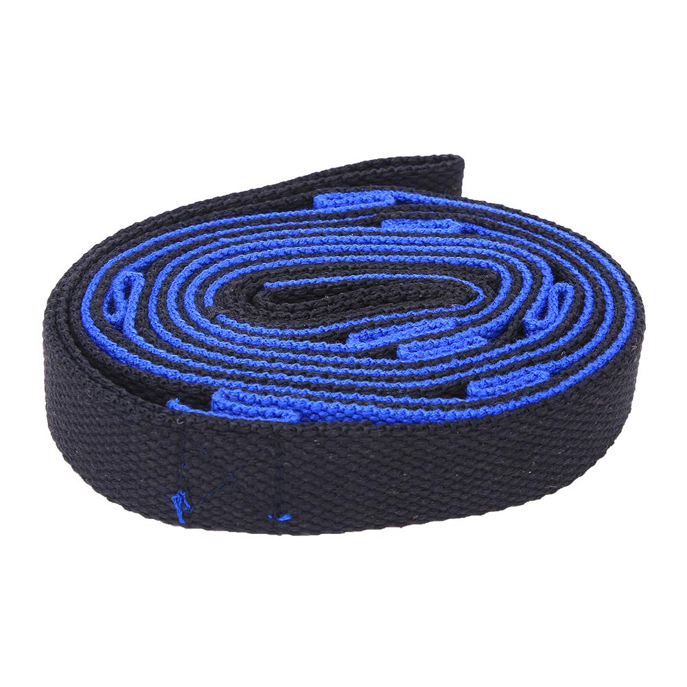 Yoga Stretch Belt High Elasticity Leg Training Strap for Flexibility Exercise Fitness Gym, Blue + Black, 2m (Blue and Black)