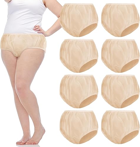 Vista 59 de 9 piezas de pantalones de plástico impermeables para incontinencia, a prueba de fugas, ropa interior para adultos (L, negro)