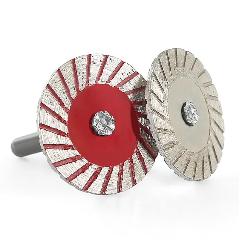 LOZLIN Diamond Cutting Wheels 6mm Mini Rotary Tool Cutting Discs with Mandrels for Dremel, Metal Plastic Wood Ceramic Glass Jewelry Making Cut Off Wheel Set