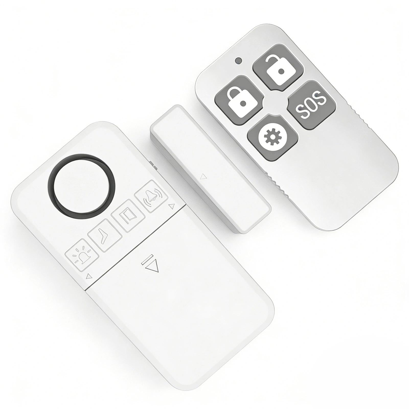 Contacto para ventana, tope de puerta, alarma antirrobo, 130 dB, imán para puerta, alarma con mando a distancia, 4 modos de funcionamiento, sensor de puerta, ventana, para casa, oficina, tienda, caja