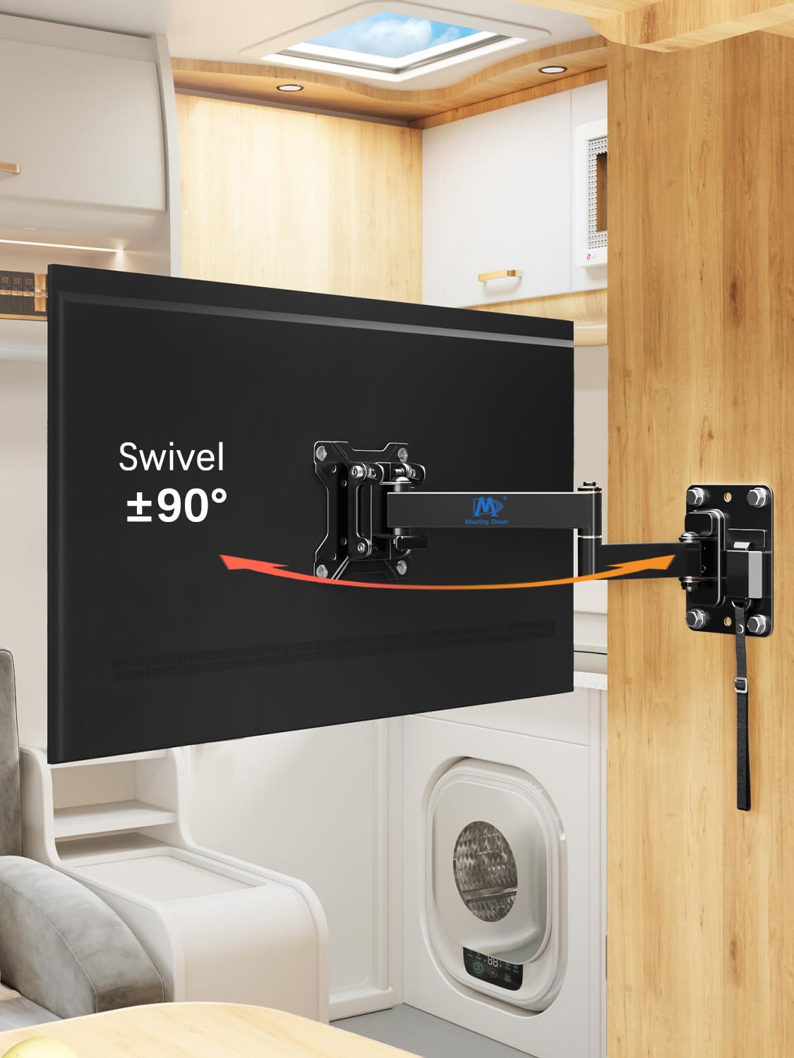 汎用品 ロックピン付き モニターアーム テレビ壁掛け金具 左右90回転