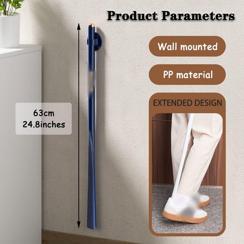 Calzador con mango largo extendido for personas mayores(Blue Color,63cm*2)
