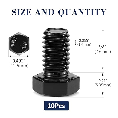 Miniatura 75 de Tornillo de cabeza hexagonal de 5/16-18 x 1/2 pulgadas, tuercas, arandelas planas y de bloqueo, 20 piezas de acero inoxidable 18-8 (304), totalmente
