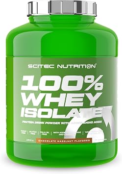 Scitec Nutrition 100% Whey Isolate   Pure Protein Power with BCAAs   Glutamine & Arginine   Sugar & Gluten Free Formula, 1816 g, Chocolate-Hazelnut