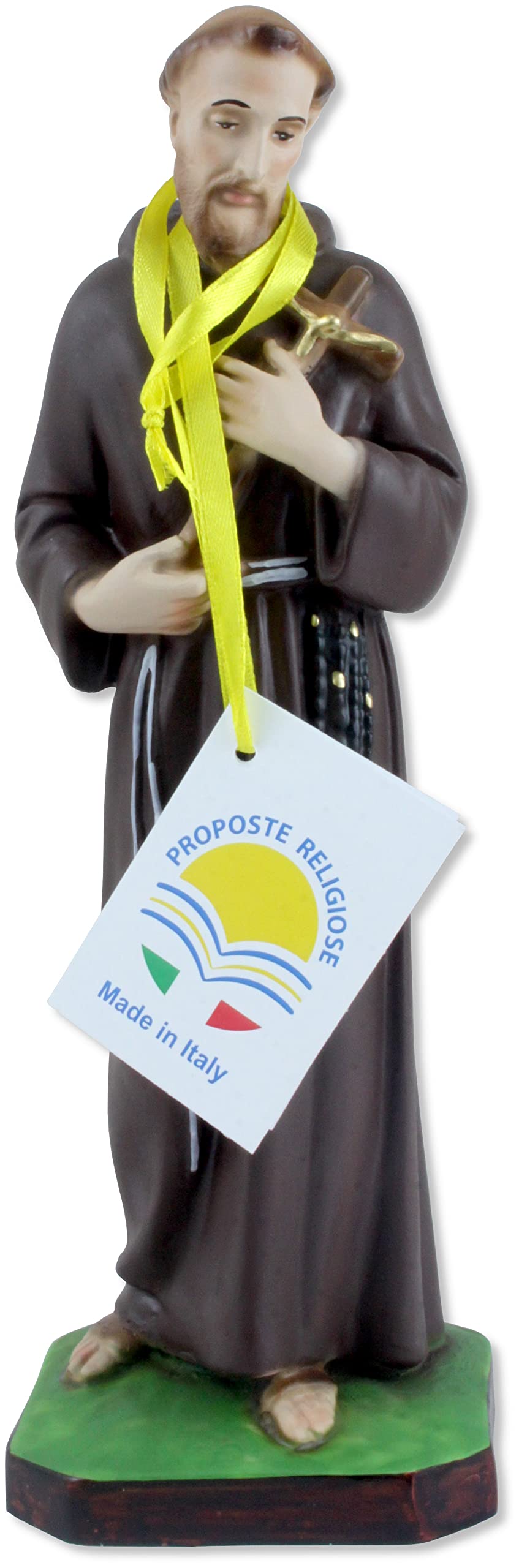 Proposte Religiose Statua di S. Francesco d'Assisi in Resina. Altezza cm 30. Dipinta a Mano.