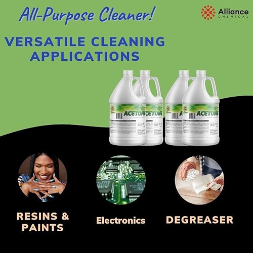 Miniatura 5 de Acetona 100% pura, 1 pinta, solvente fuerte para el hogar, comercial, aplicación industrial y removedor para uñas naturales, gel, goma laca y uñas