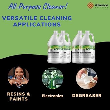 Alliance Chemical Acetone - 1 Pint (16 FL Oz) - Technical Grade Solvent for Cleaning, Surface Prep, Resin Work, and General Use
