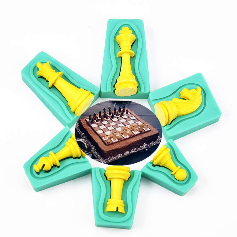 Schachfiguren Form Silikon Fondant Formen DIY 3D Schach Schokoladen Süßigkeiten Dessert Formen 6pcs Schachliebhaber Geschebk