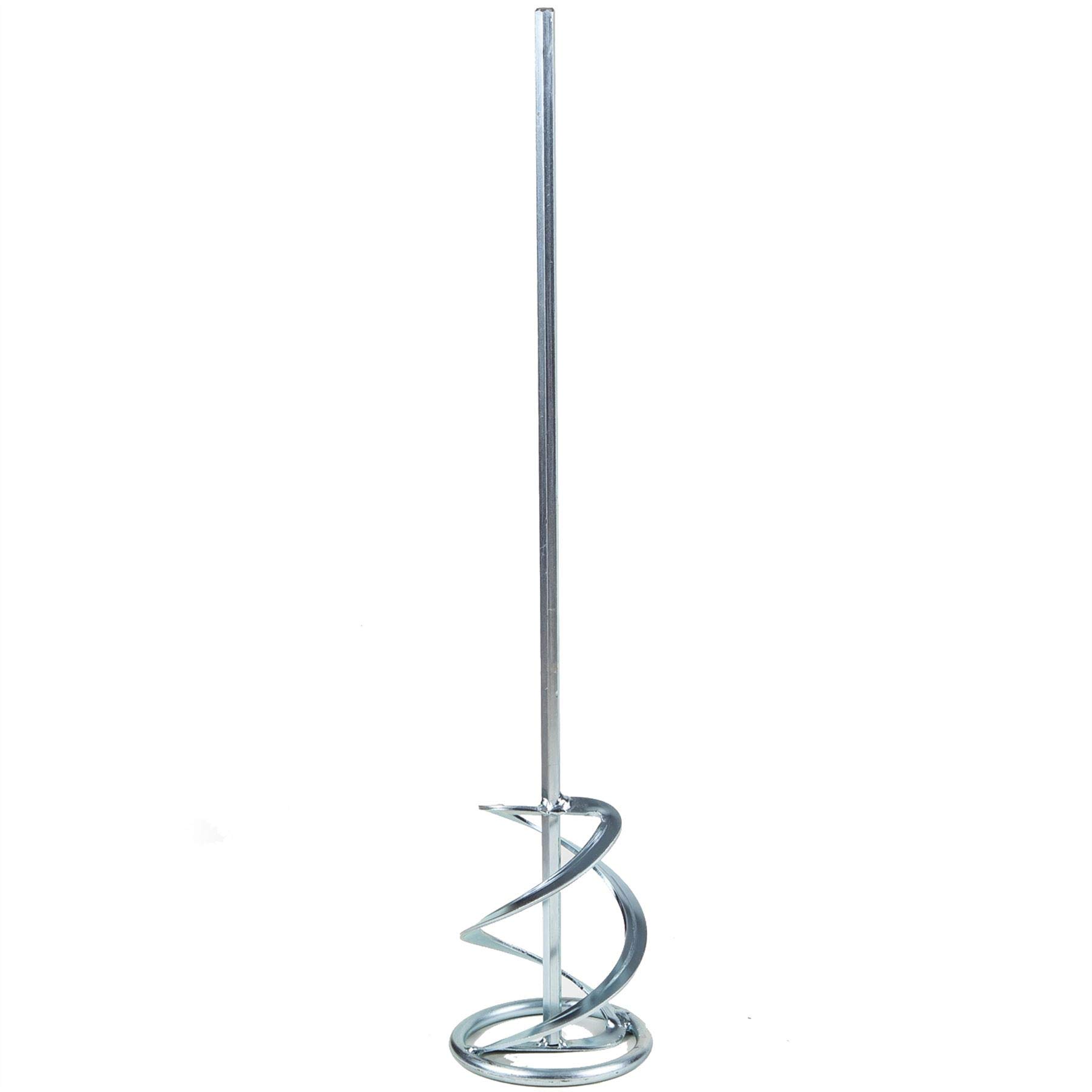 Toolty Helix Plus Mixing Paddle 120 x 600 x 10mm - HEX - Galvanized Mixer, Whisk, Stirrer -2-Blade - for Plaster, Gypsum, Adheives, Concrete, Cement, Glue, Paint, DIY - TLTY-1186 OC